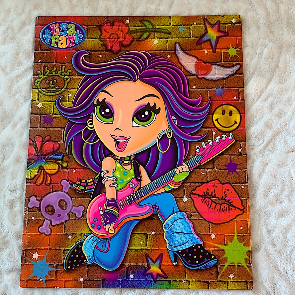 Vintage Lisa Frank Rock Star Guitar Folder